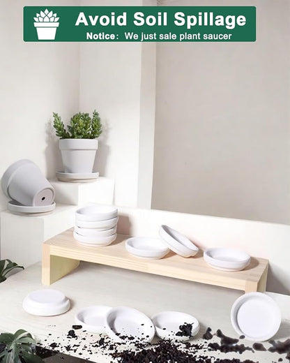 vensovo 2 Inch White Terracotta Plant Saucer Pots Tray - 12 pcs Mini Planter Saucers for Indoor & Outdoor Plants, Small Clay Trays Perfect for 1 Inch 1.5Inch Flower Pot