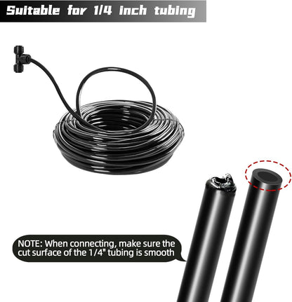 30 Pack Quick Connect 1/4" Drip Irrigation Tee Connectors, Universal Tee Fitting for 1/4 Inch Irrigation Tubing, Leak Free Fittings for Sprinkler or Drip Irrigation System
