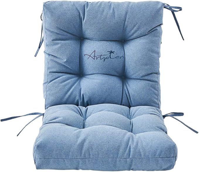 ARTPLAN All Weather Chair Outdoor Cushions Wicker Tufted Pillow with Back for Outdoor Furniture