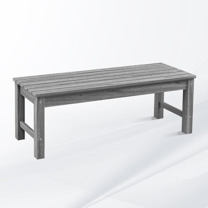 Psilvam 2-Person Outdoor Poly Lumber Patio Backless Bench, Fade-Resistant & Odor-Free Poly Lumber Patio Furniture, Weatherproof, Suitable for Garden, Porch and Park, 700 Lbs Support (1, Light Gray)