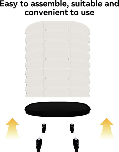 24x24x28in Galvanized Raised Garden Bed with Wheels & Water Reservoir – Durable Outdoor Planter Box, Elevated Raised Beds for Gardening, Portable Garden Box for Indoor/Outdoor Plants,White