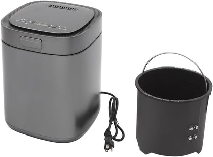 Electric Food Composter 2.5L / 0.66 Gal Indoor/Outdoor Odorless Quiet Smart Compost Bin Kitchen Countertop Composting Machine Quick/Standard/Ferment Working Modes(Black)