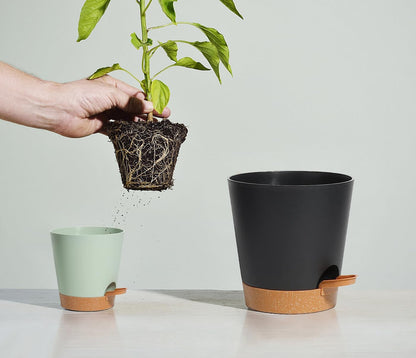 Self Watering Pots 7Pack Planting Pots for All Indoor Plants, Flower Planting Pots with Drainage Hole and Reservoir Black Plastic Succulent Planter Modern Decorations/Gift Idea