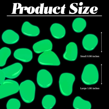 3.5LB Glow Pebbles Glowing Rocks for Garden Decoration 25-27mm Luminous Stones Glowing Stones for Driveway Landscape Walkway,Green(500pcs)