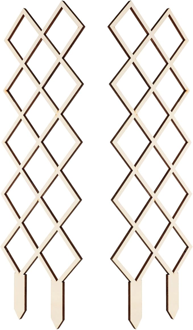 2pcs Wooden Plant Trellis for Indoor Potted Plants Stable Climbing Support Frame for Orchids and Smooth Polished Garden Trellis Cage to Protect and Shape Climbing Vines