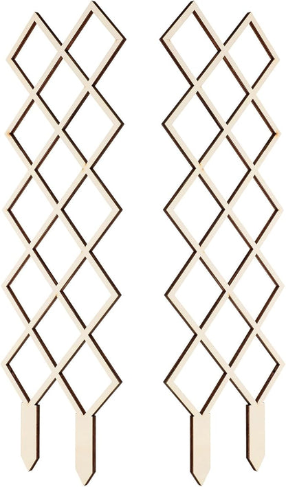 2pcs Wooden Plant Trellis for Indoor Potted Plants Stable Climbing Support Frame for Orchids and Smooth Polished Garden Trellis Cage to Protect and Shape Climbing Vines