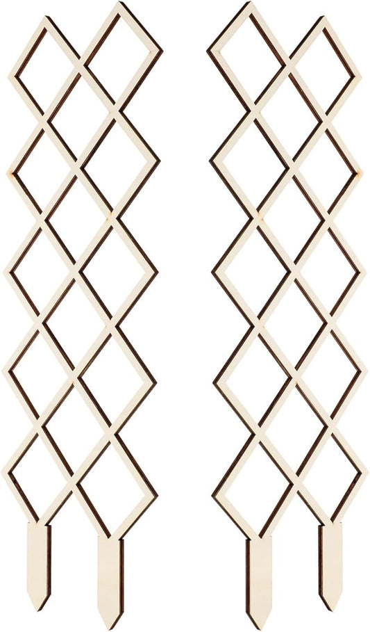 2pcs Wooden Plant Trellis for Indoor Potted Plants Stable Climbing Support Frame for Orchids and Smooth Polished Garden Trellis Cage to Protect and Shape Climbing Vines