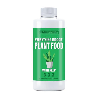 Humboldts Secret Everything Indoor Plant Food with Kelp | Liquid Concentrate Indoor Plant Fertilizer 3-3-3 All Purpose Plant Food for House Plants (8 Ounce)