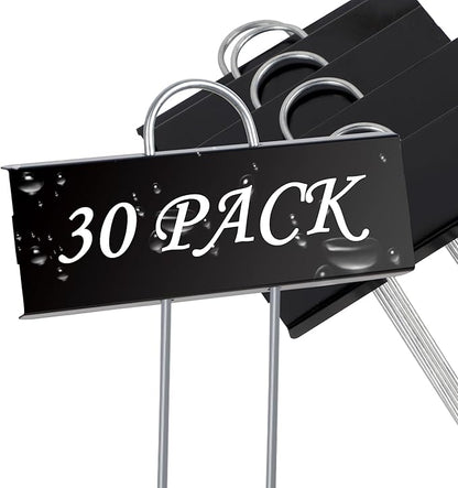 FORUP Metal Plant Labels, 30 Pack Garden Label Markers, Weatherproof Garden Stake Tags, Reusable Planting Gardening Markers, Black