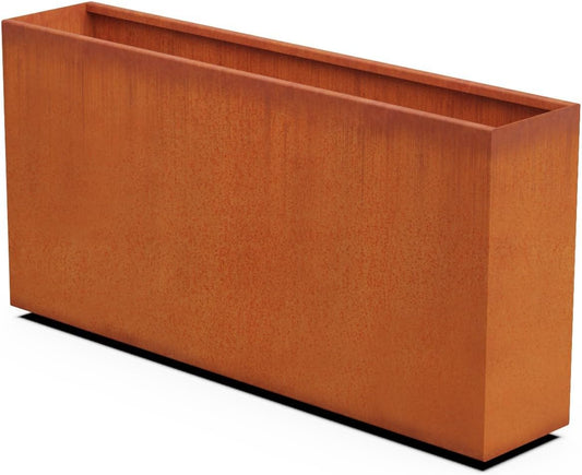 Large Rectangular Planters for Outdoor Plants Corten Steel Planter Box 60x12x30 Inch | Extra Large Metal Planter for Patio, Deck & Landscape Definition
