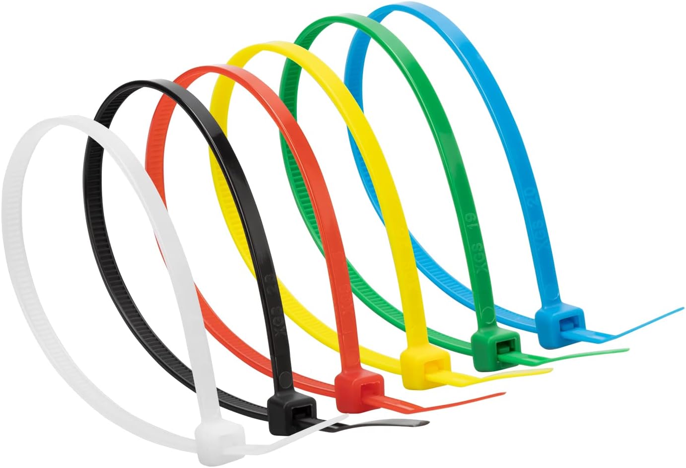XINGO Cable Zip Ties (120 Pack), 40 Lbs Tensile Strength-Heavy Duty,Self-Locking Nylon Plastic Wire Ties in Assorted Sizes and Colors for indoor and outdoor(8 Inch, Colorful)