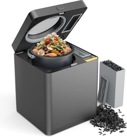 Electric Compost Bin for Kitchen - 3L Countertop Composter with Odorless Auto-Cleaning, Turns Food Waste to Fertilizer in 4 Hours, for Indoor Home Use