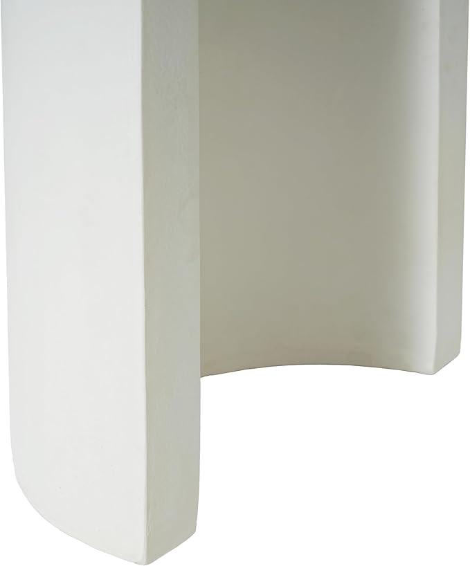 Christopher Knight Home Zigg Durable Concrete Outdoor Dining Set with Stylish Terrazzo Finish, Patio Dining Table with Bench, Oval Outdoor Patio Furniture Set with Pedestal Base, White