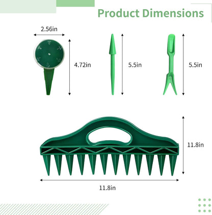 4 PCS Seed Spreader Set, Seed Planter Tools for Gardening, Sowing Seed Dispenser with Fork & Pointed Tools, Seed Spacer Gardening Essentials for Seed Sowing and Tilling