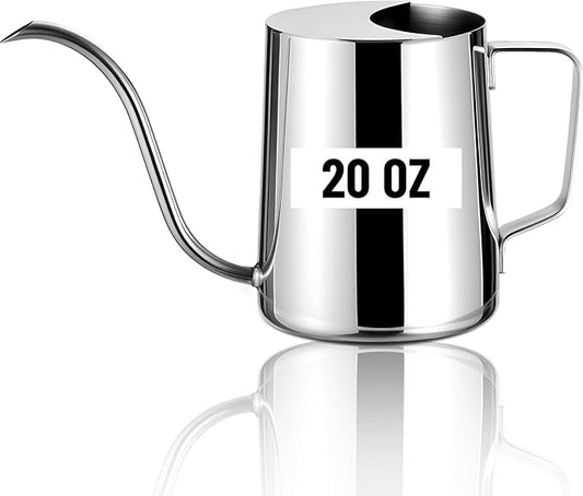 Watering Can for Indoor Plants, Indoor Watering Can with Long Spout and Handle Rust-Proof 304 Stainless Steel Material (600ml/20oz)