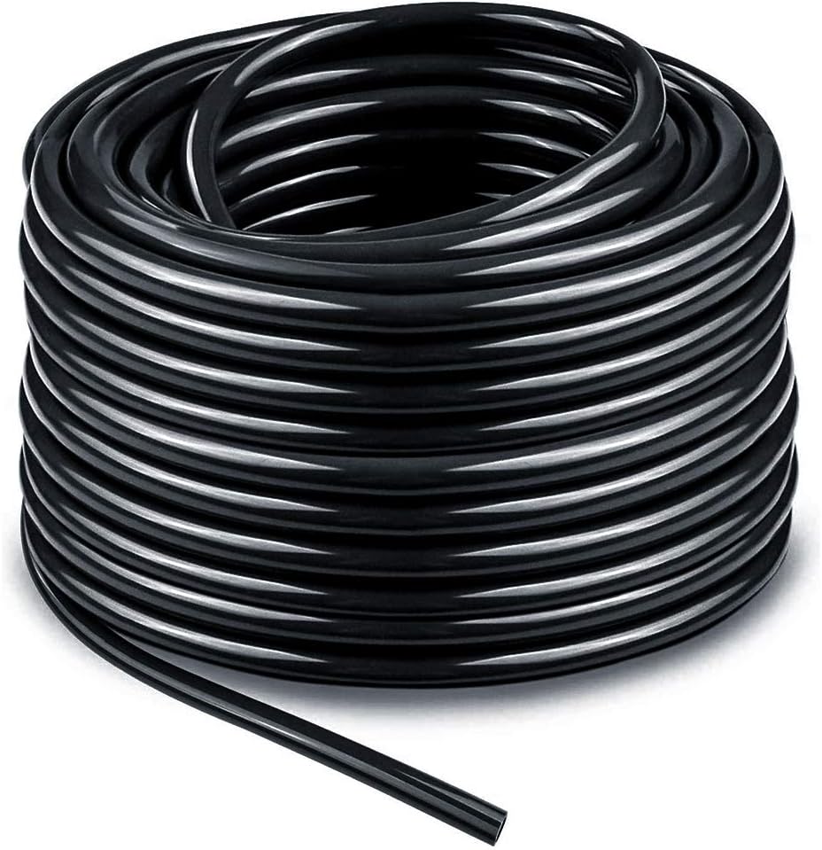 Bonviee 100ft 1/4 inch Blank Distribution Tubing Drip Irrigation Hose Garden Watering Tube Line for Small garden irrigation system