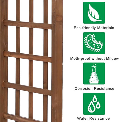 Wooden Wedding Arch, Wooden Pergola, Photo Booth Backdrop Stand, Garden Trellis Archway for Weddings, Parties, Indoor, Outdoor, Backdrops Decorations (63" L x 24" W x 85" H)