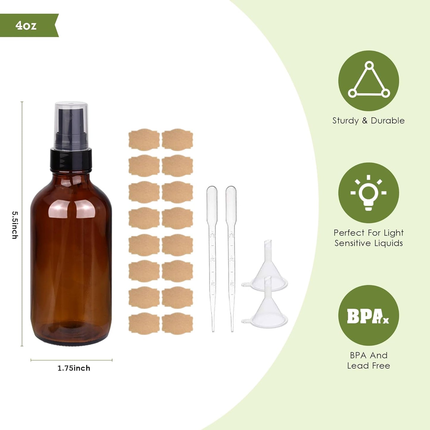 4oz Amber Glass Spray Bottles Mist Sprayer Set of 24,Empty Small Spray Bottle Fine Mist Spray Refillable Containers,Mini Travel Bottle Spray Bottle Make Perfect Oil,Perfume,Body Sprays