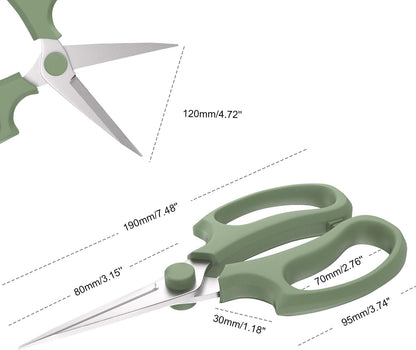 Flower Scissors, Strong Floral Shears, Premium Steel Pointed Garden Pruning Shears Floral Fruits Leaf Scissors Hand Pruner Snip Trimming Tool for Gardening Flower Arrangement,Avocado Green