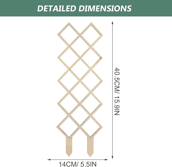 2pcs Wooden Plant Trellis for Indoor Potted Plants Stable Climbing Support Frame for Orchids and Smooth Polished Garden Trellis Cage to Protect and Shape Climbing Vines