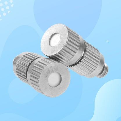 5pcs Brass Misting Nozzles, 3/16in Threaded 0.1mm Orifice High Pressure Spray Mist Nozzle Heads Tips Mister Parts for Outdoor Cooling System Greenhouses Landscaping & Patios