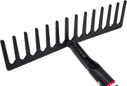 Bully Tools 92301 7 Gauge 16" Level Head Rake with Fiberglass Handle, 66"