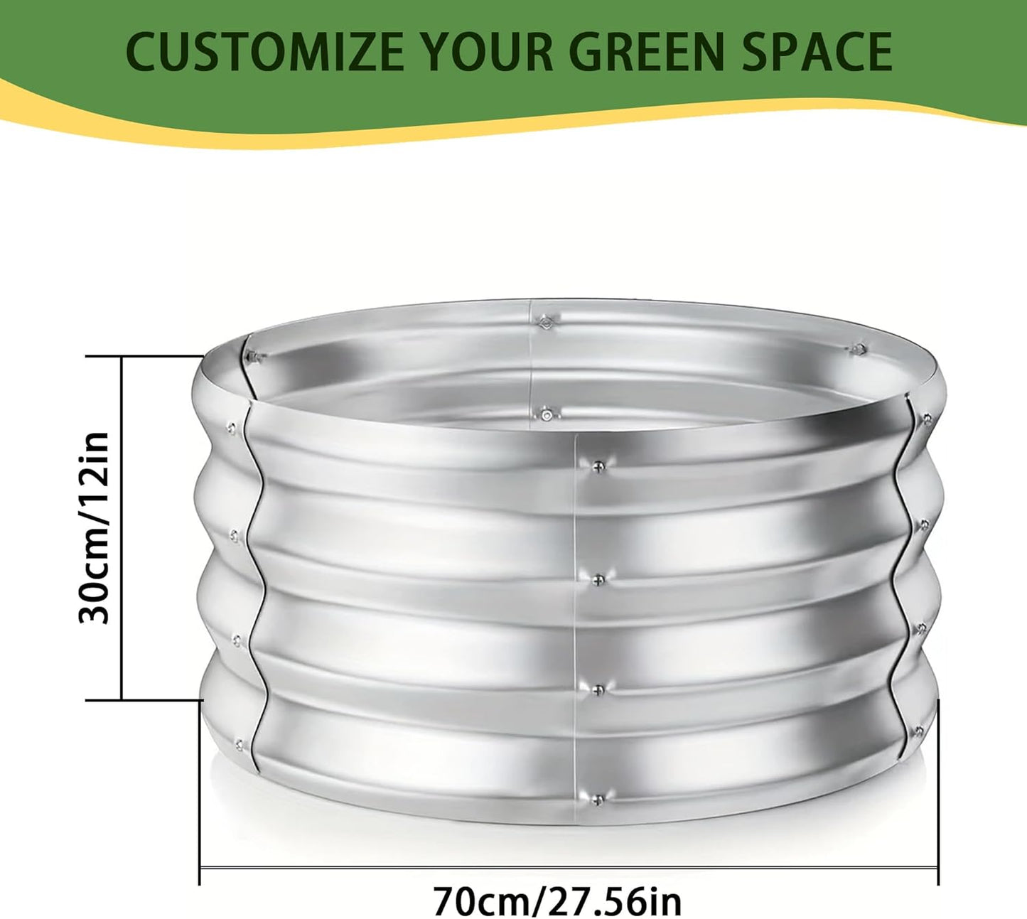 Raised Garden Bed, Raised Beds for Gardening Outdoor for Vegetables and Flowers Ground Planter Box, Galvanized Metal Planter Grow Garden Box,2.3x2.3x1ft