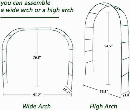 100% Metal Garden Arch Trellis for Climbing Plants Outdoor, Assemble Freely 2 Sizes,Pumpkin Archway Outdoor Garden Arbors and Arches for Wedding Party Decoration