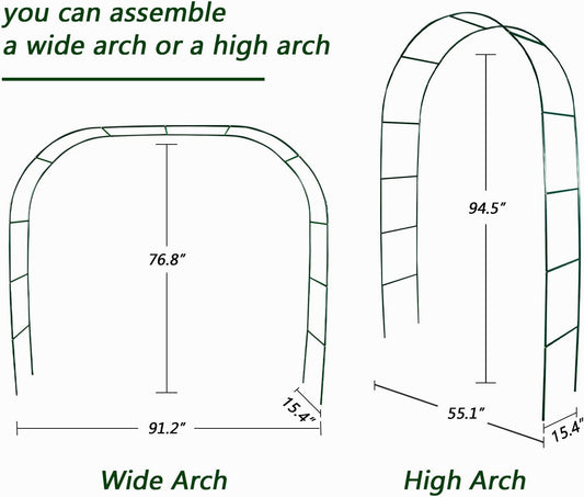 100% Metal Garden Arch Trellis for Climbing Plants Outdoor, Assemble Freely 2 Sizes,Pumpkin Archway Outdoor Garden Arbors and Arches for Wedding Party Decoration