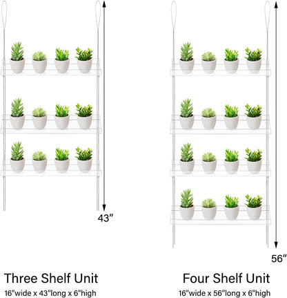Sumerflos 4 Tier Acrylic Window Boxes Plant Shelves for Windows, Hanging Shelves for Indoor Plants, Flower Pot Organizer Storage for Window Grow Herbs, Microgreens, Succulents, Flower