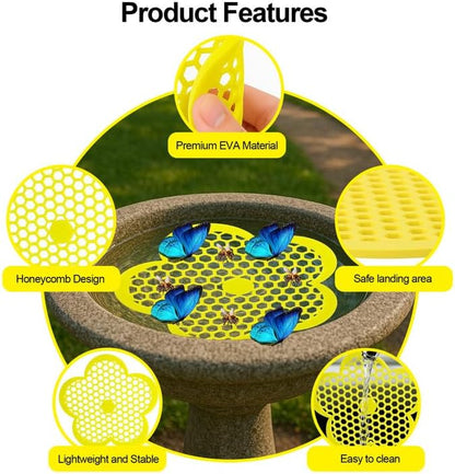 2 Pack Floating Bee Island,Flower Floating Bee Watering Station- Butterfly Bee Waterer for Feeding, Bee Bath,Butterfly Feeders for Outdoors