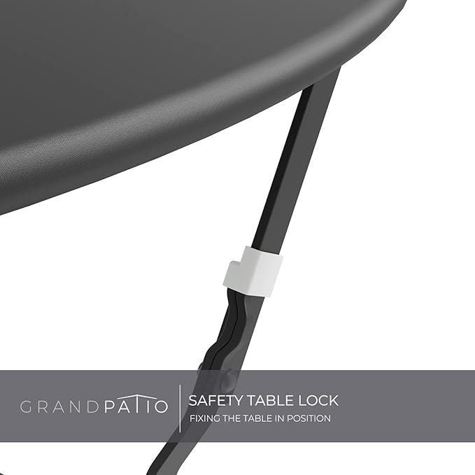 Grand patio 3-Piece Folding Bistro Set, 2 Chairs and 1 Table, Weather-Resistant Outdoor/Indoor Conversation Set for Patio, Yard, Garden-Black