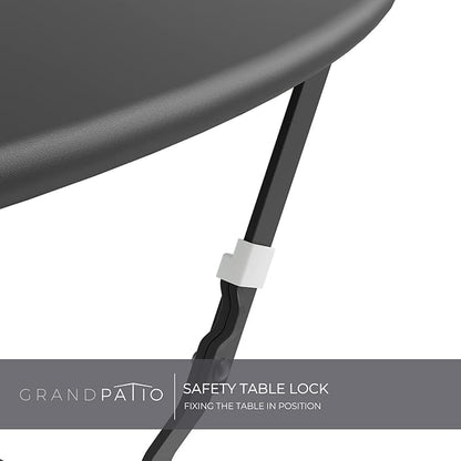 Grand patio 3-Piece Folding Bistro Set, 2 Chairs and 1 Table, Weather-Resistant Outdoor/Indoor Conversation Set for Patio, Yard, Garden-Black