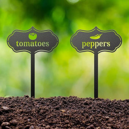 RealSteel - Seed & Plant Markers - Indoor/Outdoor Herb Garden Stakes - Elegant Fruit/Vegetable Seed Labels - Durable Plant Tags for Pots - Classy Design for Farmhouse/Greenhouse (Squash)