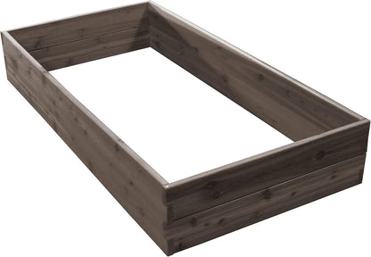 Red Cedar Wood Raised Vegetable Garden Bed - Amish Made in USA (11" Double Raised Bed, Gray Stain)