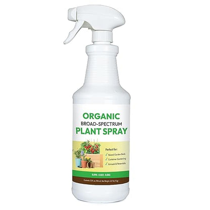 Organic Broad Spectrum Plant Spray - Liquid Plant Food in a Spray Bottle (Foliar Fertilizer) | Use on All Outdoor Plants Including: Vegetables, Herbs & Flowers | No Mixing Required (32oz)