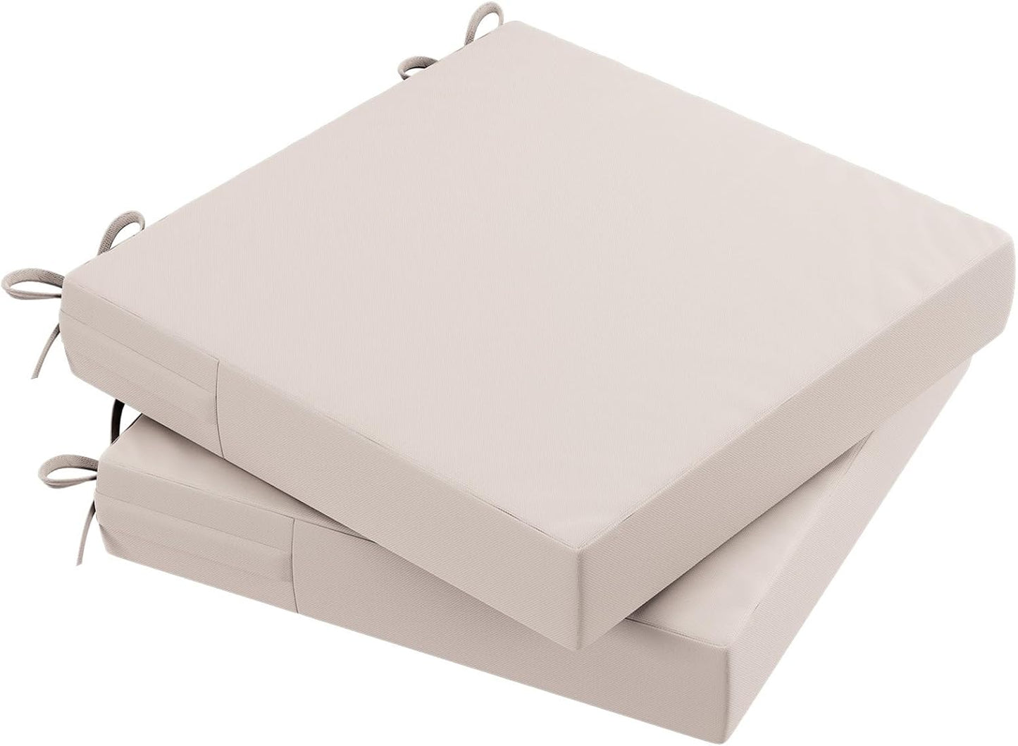 AAAAAcessories Outdoor Seat Cushions for Chairs, Waterproof, Fade-Resistant Patio Furniture Replacement Cushions, 18" x 18" x 2", Set of 2, Khaki Beige