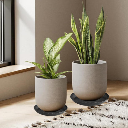 6 Pack of 12 inch Plant Saucer Plant Tray, Plastic Plant Saucer, Heavy Duty Plant Tray for Pots, Plant Saucers for Indoors Planter, Garden Water Plate Bowls (Black)