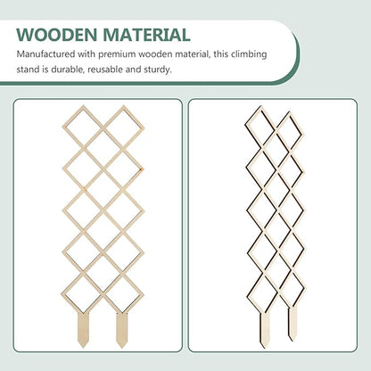 2pcs Wooden Plant Trellis for Indoor Potted Plants Stable Climbing Support Frame for Orchids and Smooth Polished Garden Trellis Cage to Protect and Shape Climbing Vines