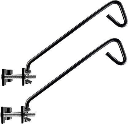 2 Packs 11 Inch Fence Deck Hook Rail Hanging Mounting Kit Heavy Duty Bird Feeder Hook Decorative Hanger for Bird Feeders Planters Suet Baskets Lanterns on Balcony Porch Railing Fence