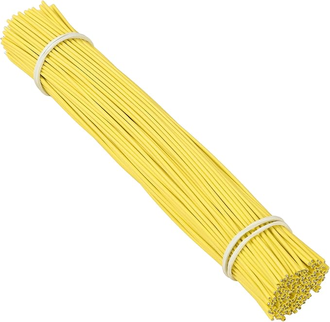 Tangyinrd 200 Pcs 6 inch Garden Twist Tie, Round Plastic Twist Ties for Plants, Vines and Wrapping Cords or Christmas Tree Gardening Plants Growth and Care, Office Home Cable Organization (Yellow)