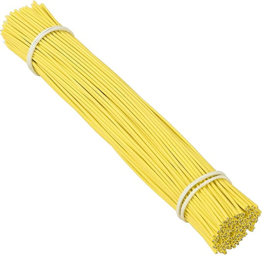 Tangyinrd 200 Pcs 6 inch Garden Twist Tie, Round Plastic Twist Ties for Plants, Vines and Wrapping Cords or Christmas Tree Gardening Plants Growth and Care, Office Home Cable Organization (Yellow)