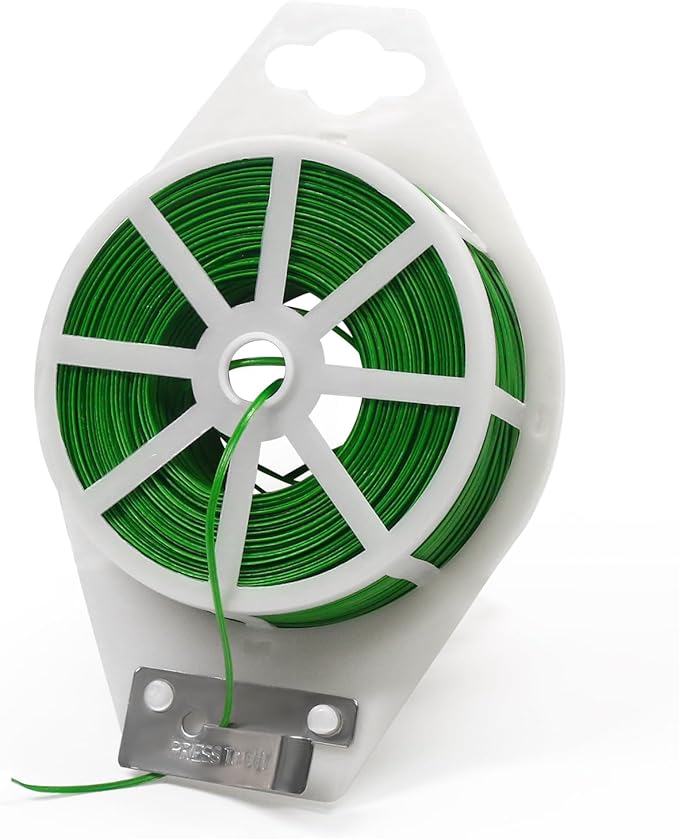 SumDirect Plant Ties,656FT/200m Green Garden Twist Ties with Cutter for Gardening Plants Growth and Care,Plant Garden Twine Wires for Office Home Cable Organization (656 Feet / 200 Meters(1 Roll))