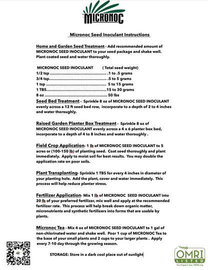 Seed Inoculant - Organic Fertilizer for Soil Health and Strong Germination - Beneficial Microbial Seed Inoculant (5lbs)