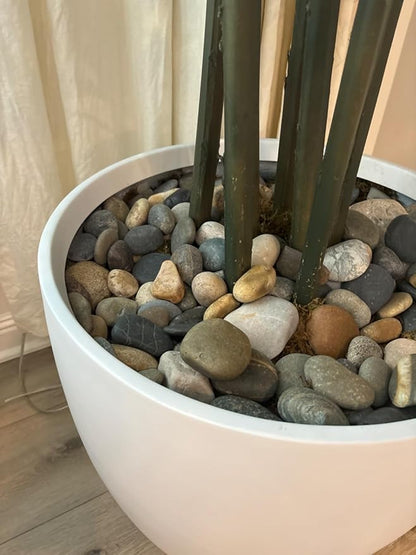 10 lbs River Rocks, 1-2 Inch Natural Pebbles for Plants, Landscaping, Garden, Aquarium, Backyard and Indoor Water Fountains