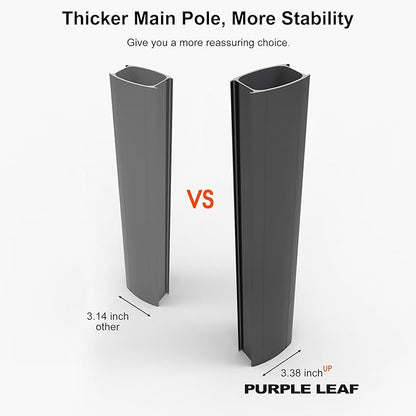 PURPLE LEAF 10 FT Cantilever Patio Umbrella Outdoor Umbrella with 220lbs Base Large Square Windproof Offset Umbrella for Pool Deck Garden, Mist Grey