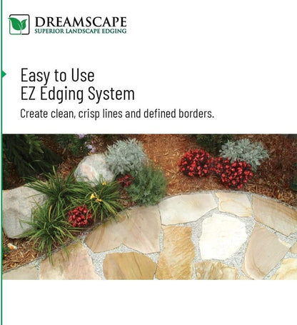 Dreamscape E-Z Edge Aluminum Landscape Edging - 8 Strips, 6ft Each (48ft Total), Brown - Professional Quality Landscaping Border, Metal Divider for Lawn, Garden, Flowerbed…