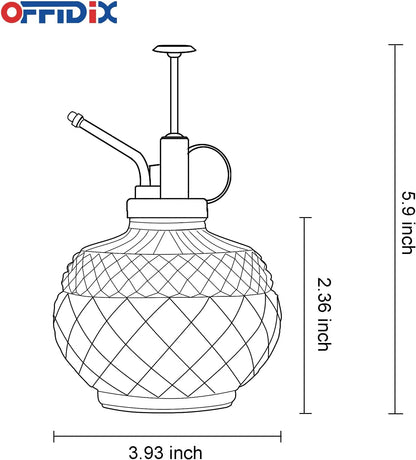 OFFIDIX Plant Mister, Mister Spray Bottle for Plants,Glass Spray Bottles with Plastic Bronze Plastic Top Pump,300ML Small Watering Can for Gardening, Cleaning (Light Green)