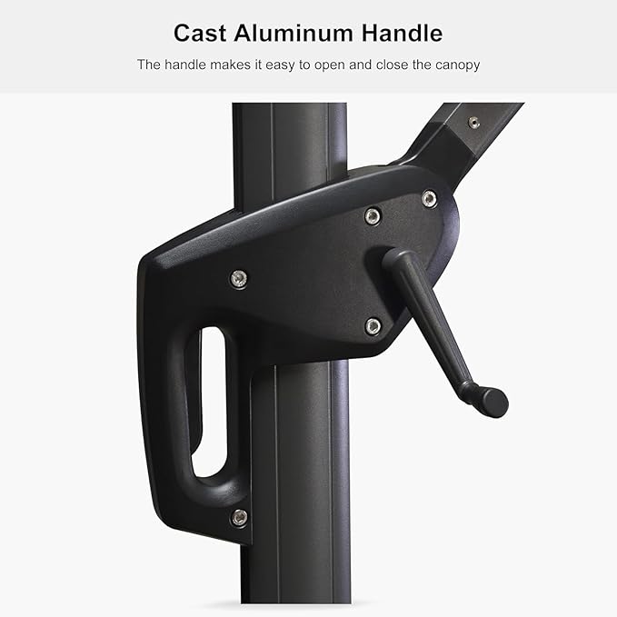 PURPLE LEAF 10' X 13' Patio Umbrella Outdoor Cantilever Rectangle Umbrella Aluminum Offset Umbrella with 360-degree Rotation for Garden Deck Pool Patio White