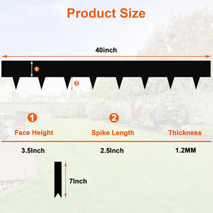 40”L X 6" H Metal Landscape Edging, Heavy Duty Galvanized Steel Garden Edging,10 Pack Garden Edging Border for Lawn, Flower Bed, Yard (Black